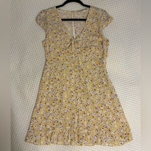 Abercrombie Yellow Floral Dress with 2 front pockets